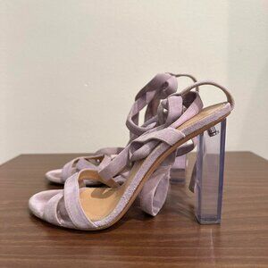 Gianvito Rossi Purple Suede Lace-Up Heels